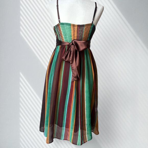 Y2k boho striped chiffon dress - Picture 3 of 4